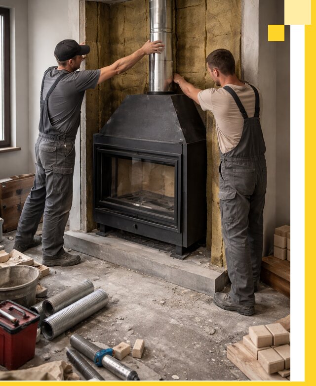 Изготовление и монтаж закрытых каминов в Минусинске под ключ
