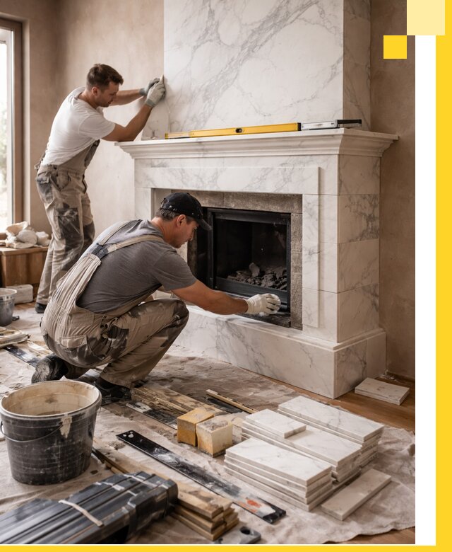 Отделка каминов в Минусинске качественные облицовочные работы