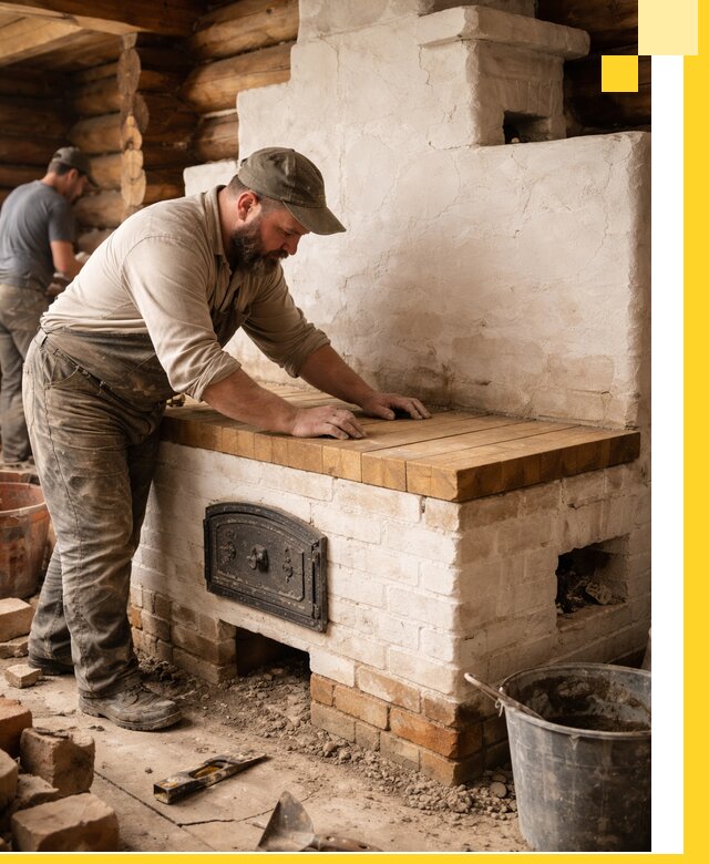 Проектирование и установка русской печи с лежанкой в Минусинске