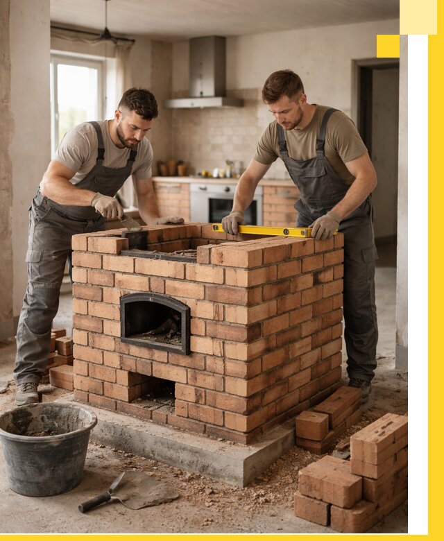 Установка и монтаж печей в частном доме в Минусинске под ключ