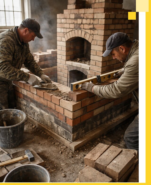 Изготовление и монтаж печей и каминов из кирпича в Минусинске