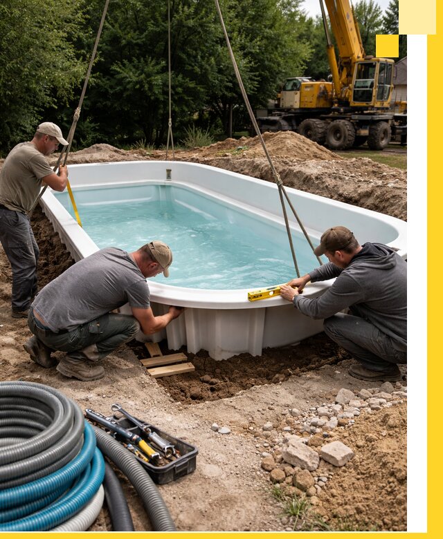 Установка и монтаж композитных бассейнов под ключ в Минусинске