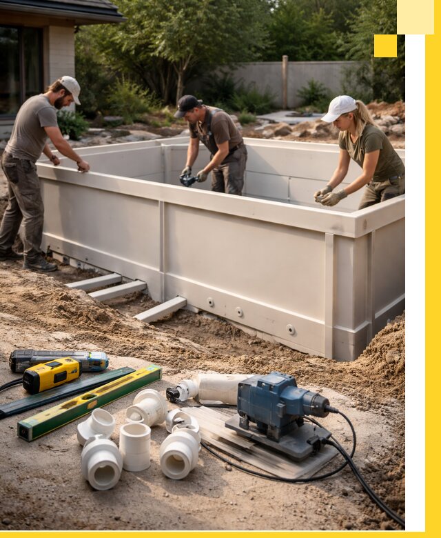 Установка полипропиленовых бассейнов под ключ в Минусинске