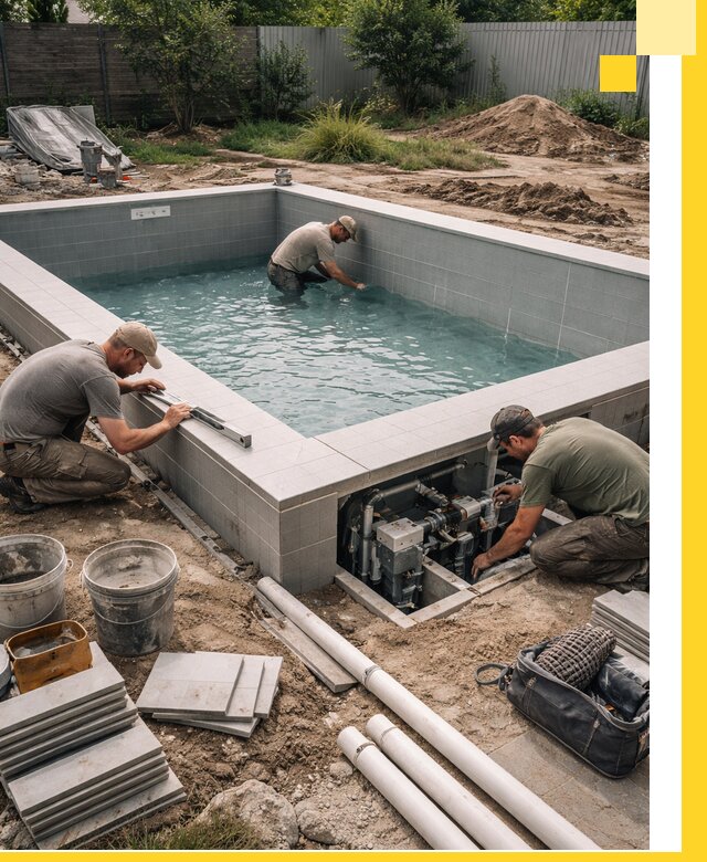 Строительство и монтаж бассейнов для дачи под ключ в Минусинске