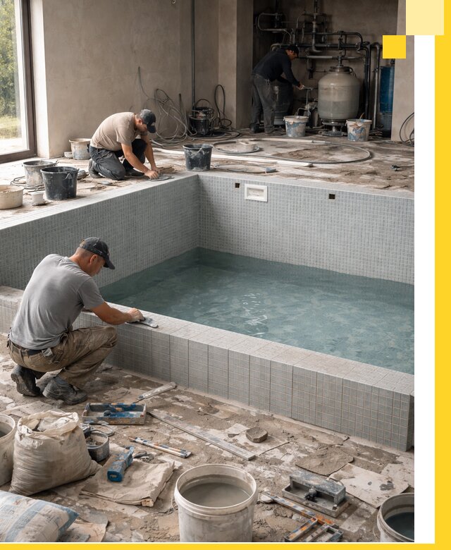 Строительство и монтаж бассейнов в помещении в Минусинске