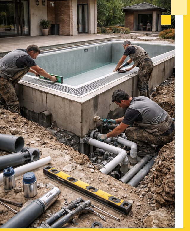 Строительство переливных бассейнов в Минусинске под ключ