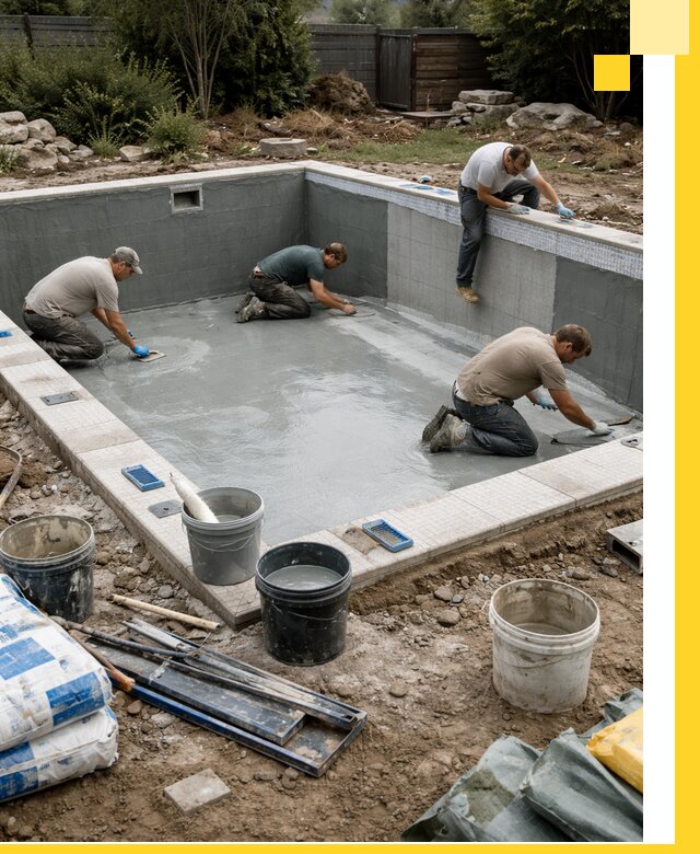 Изготовление и монтаж чаши бассейна под ключ в Минусинске