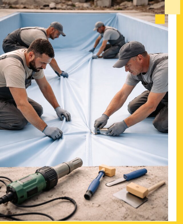 ПВХ пленка для бассейнов с монтажом и гарантией в Минусинске