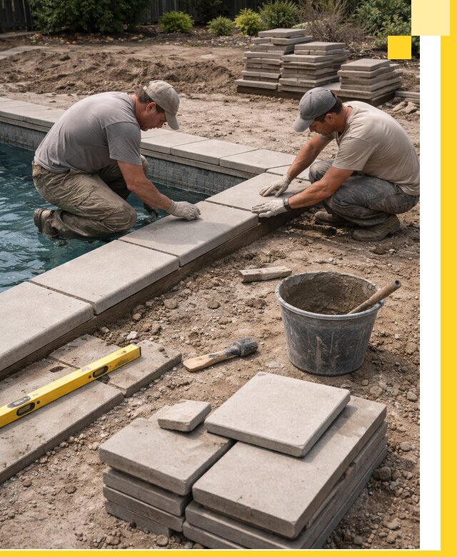 Установка и изготовление копингового камня для бассейнов в Минусинске