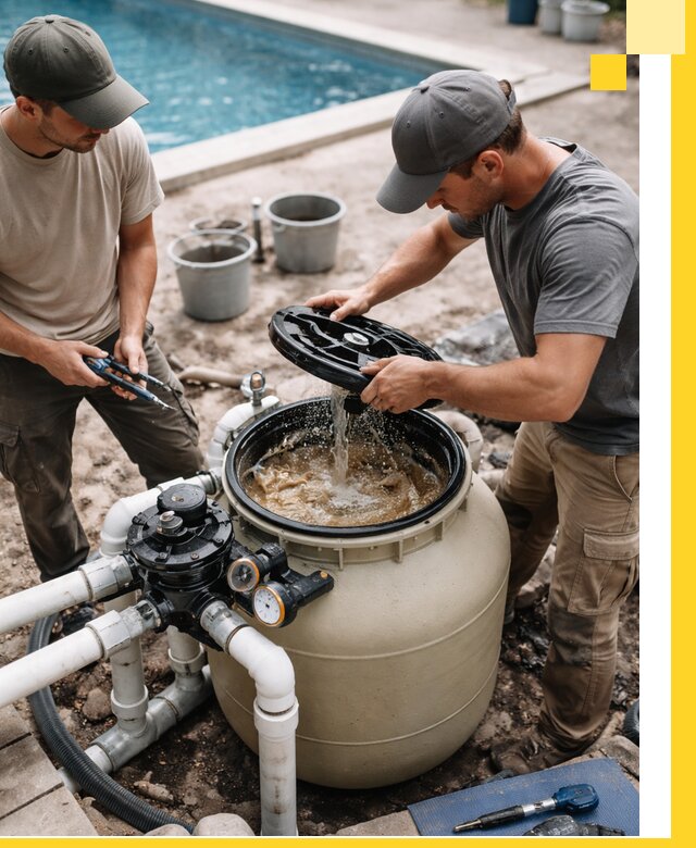 Установка и обслуживание песочных фильтров для бассейнов в Минусинске