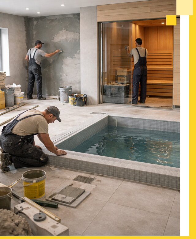 Проектирование и строительство сауны с бассейном в Минусинске