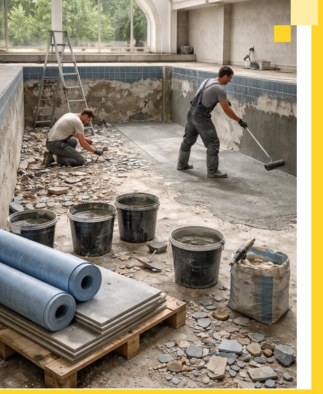 Реконструкция бассейнов в Минусинске: ремонт, гидроизоляция