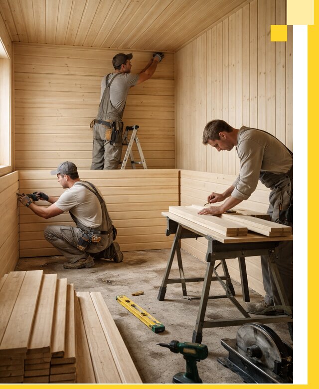 Обшивка саун в Минусинске из натуральной древесины под ключ