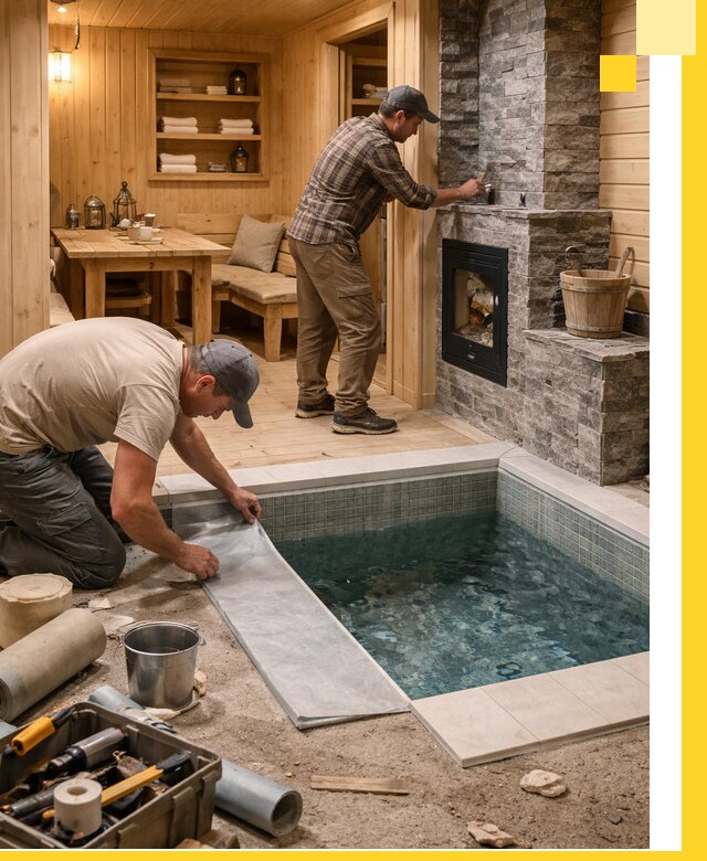 Строительство бань с комнатой отдыха под ключ в Минусинске