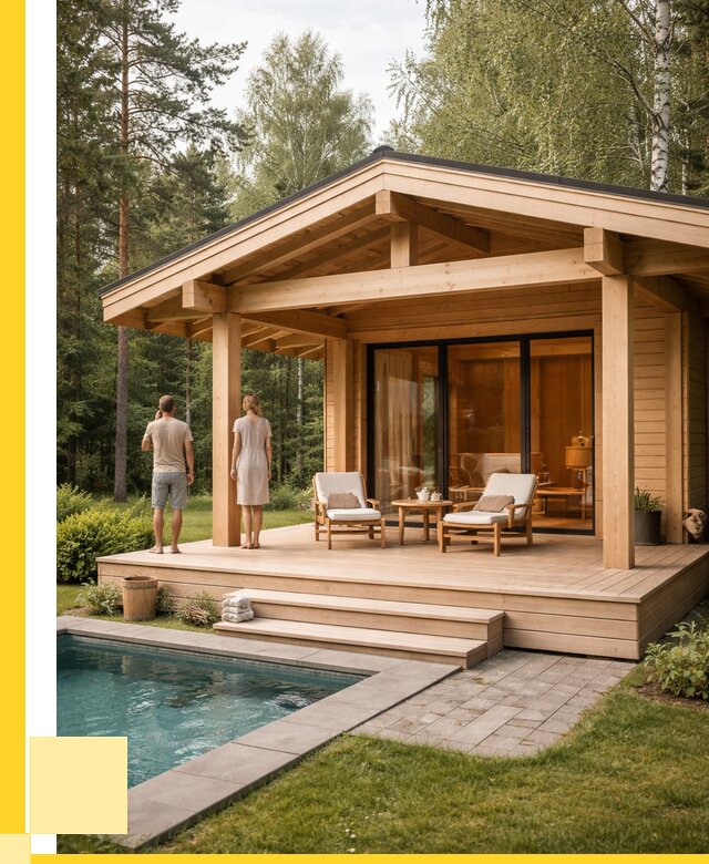 Бани с террасой под ключ в Минусинске от 609660 р. | ЭриданМнс