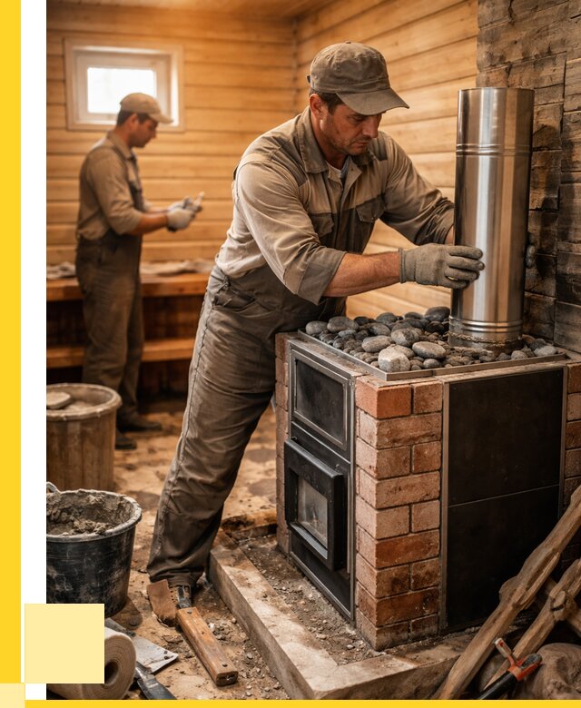 Монтаж печи в бане под ключ в Минусинске от 20322 р. | ЭриданМнс