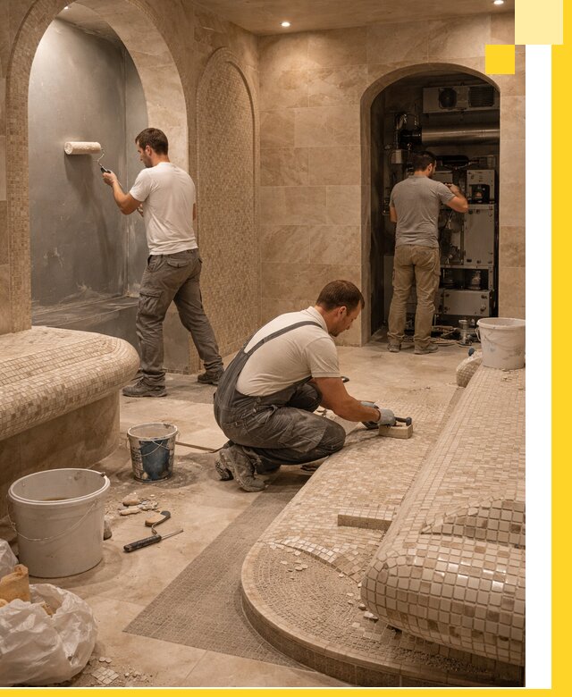 Строительство бани с хамамом и бассейном под ключ в Минусинске