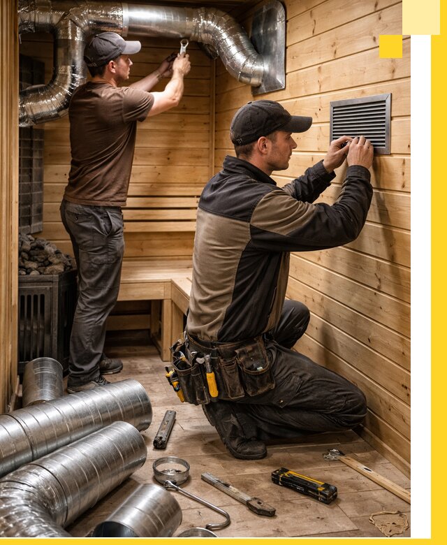 Проектирование и монтаж вентиляции бани в Минусинске под ключ