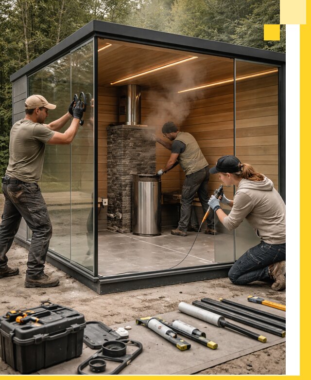 Проектирование и строительство стеклянных бань в Минусинске