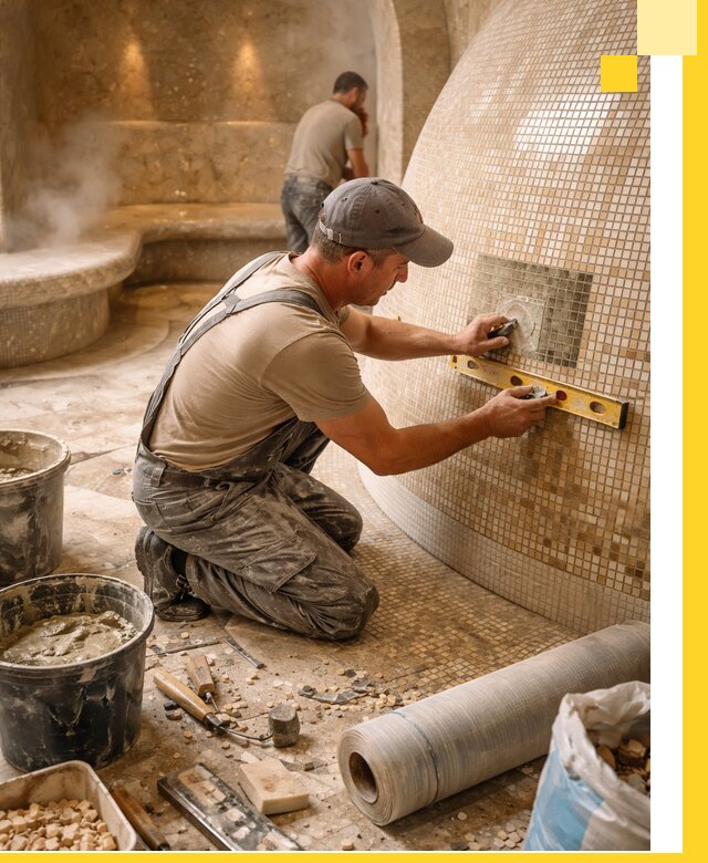 Хамам под ключ в Минусинске: проектирование, строительство, отделка