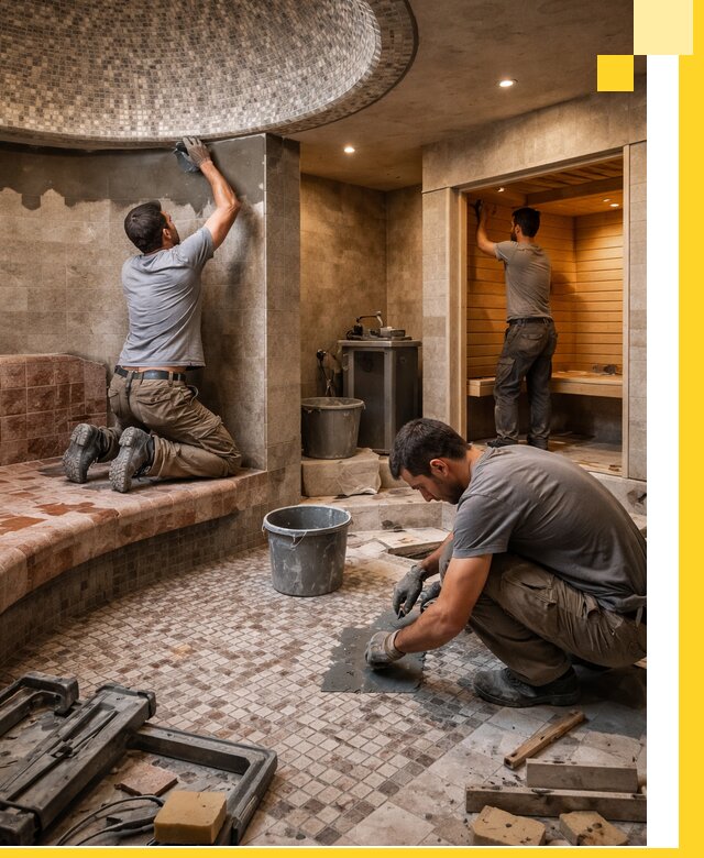 Проект и строительство хамама бани и сауны под ключ в Минусинске