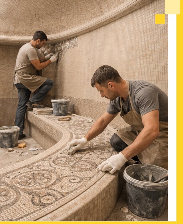 Плитка для хамама в Минусинске, укладка, подбор и поставка